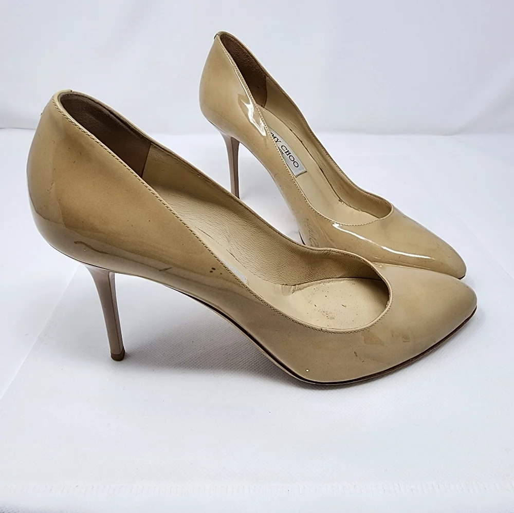 Jimmy Choo Nude Patent Pumps 38.5